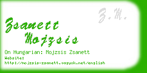 zsanett mojzsis business card